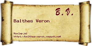 Balthes Veron névjegykártya